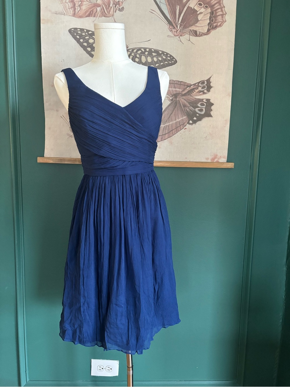 J. Crew Navy blue Sleeveless silk Dress size 8P
